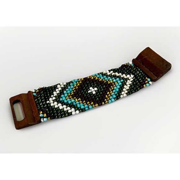 Authentic Southwest Handmade Seed Bead Bracelet Native American Style Jewelry 8” - Picture 1 of 8